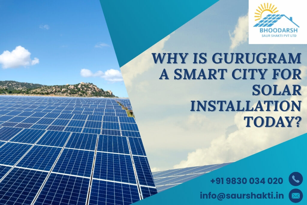 Gurugram solar installation setup on a residential rooftop with solar panels under sunlight.